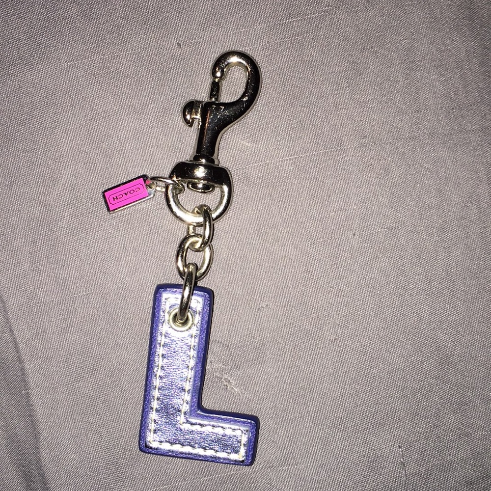 Leather “L” Coach Keychain